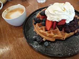 The berry chantilly and a latte at Knead  in Albuquerque