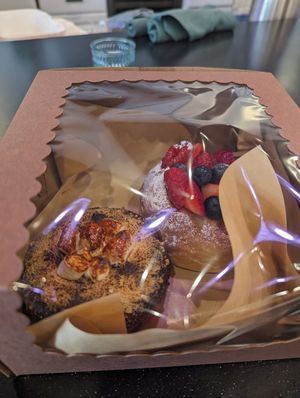 S'mores and berry potato brioche with chocolate ganache filling at Knead  in Albuquerque