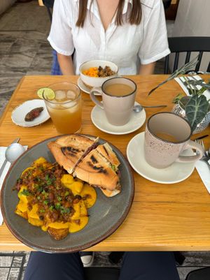 Sandwich with potatoes - super yummy at Nanita in Oaxaca