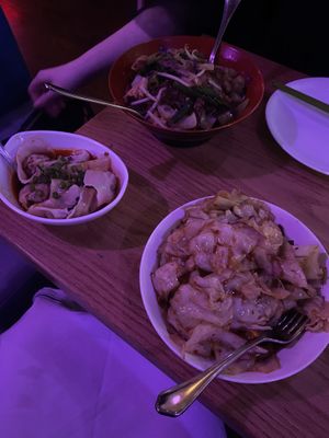 cabbage, veg wontons in chili oil and glass noodles w beyond beef. veg wontons have a lot of anise, but are great w cabbage sauce 😛  at Spicy Moon  - Bowery in New York City