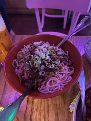 Dan Dan Noodles (with beyond beef)  at Spicy Moon  - Bowery in New York City