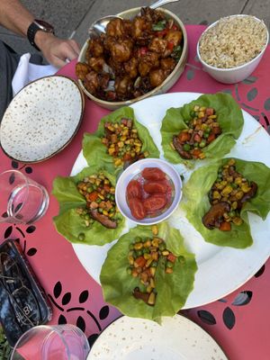 Lettuce wraps, kung pao tofu   at Spicy Moon  - Bowery in New York City
