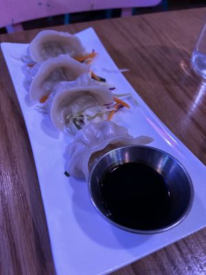 Sour cream and onion dumplings. Good!  at Spicy Moon  - Bowery in New York City