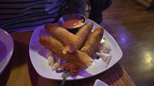 Chopped cheese spring roll at Spicy Moon  - Bowery in New York City