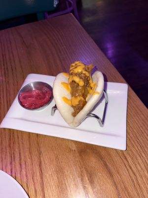 Hen of the woods bao bun  at Spicy Moon  - Bowery in New York City