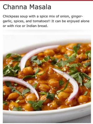 Chick pea curry - all time hit at Garden India in Thousand Oaks