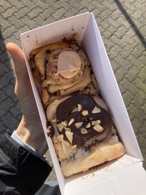 Cookie dough roll & banana bread roll  at Cinnamood in Kassel