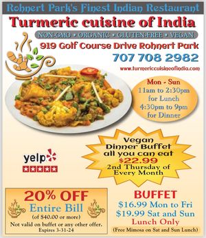  at Turmeric Cuisine of India in Rohnert Park