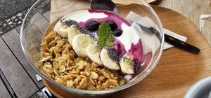 Soy yogurt & granola at Falo Coffee Brewers in Takayama