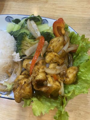 Tofu stir fry. Sauce was excellent.   at Quan Little Hanoi in Hanoi