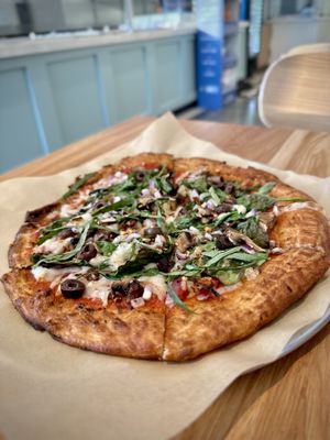 Build Your Own Pizza with vegan cheese and Beyond crumbles   at Oath Pizza in El Segundo