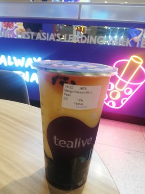 Mango passion fruit juice at Tealive NU Sentral 2 in Kuala Lumpur