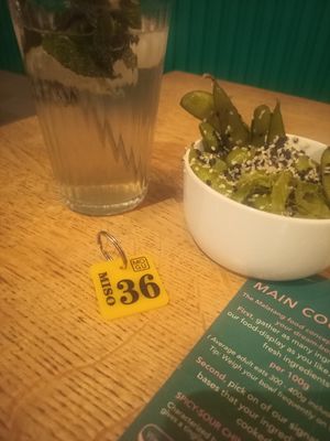 Waiting for the miso soup. at Mogu in Amsterdam