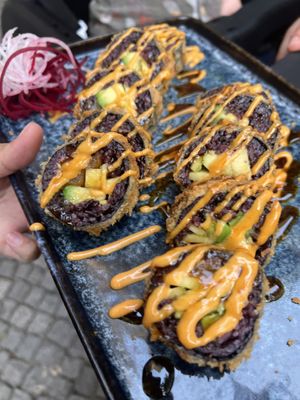 Deep fried sushi is a must   at Emira in Berlin