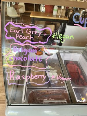 Raspberry and Earlgrey/peach gelato   at Little Brick in Edmonton