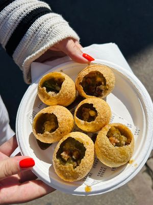Pani puri  at Vegan Bites in Cambridge