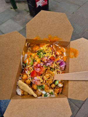 Mixed plate at Vegan Bites in Cambridge