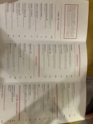 English menu pt.1  at Giovanni Santarpia in Florence