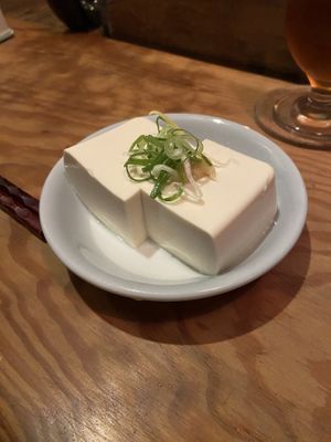 Cold tofu  at Kokoka Used Book Shop Cafe & Bar - ココカ古書店 本とたいやき in Tamano