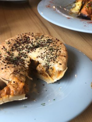 Vegan chicken pie  at Mr & Mrs Glen's Cafe in Glenorchy