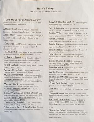 Breakfast at Horn's Eatery in New Orleans