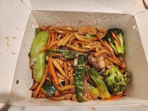 Vegetable stir-fried udon at Kitchen Master in Frisco