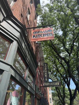 Sign out front  at Mallo's in Troy