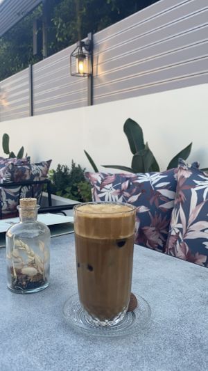 Iced coffee with oat milk   at Marem in Crete