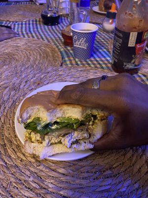 Vegan fish burger!  at Vegan Bro  in Batumi