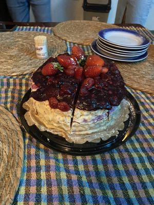 A vegan birthday cake made just for me! (my birthday’s on world vegan day Nov 1 🌱🫶🏿)  at Vegan Bro  in Batumi