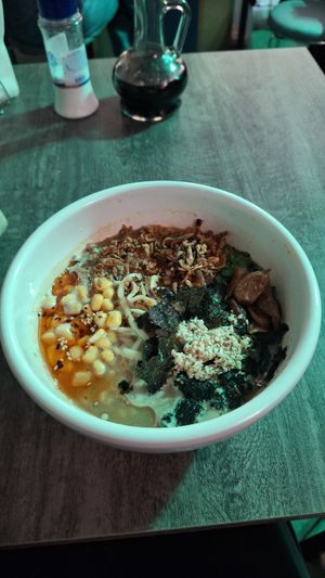 miso ramen with added shitake mushrooms at Vegan Bro  in Batumi