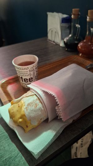 fish shawarma + georgian tea at Vegan Bro  in Batumi