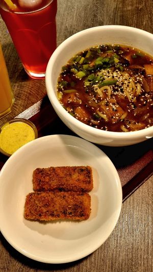 Veg fish + miso ramen without egg at Vegan Bro  in Batumi