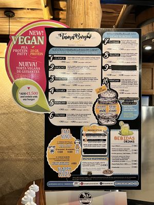 Vegan burger option  at El Mercadito de Tamarindo Food and Cocktail Market in Tamarindo