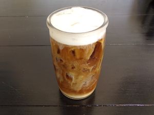 Chagaccino Latte with Oat Milk at C.A.T. Cafe Bakery in Huntsville