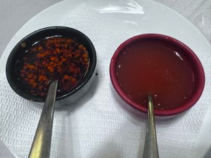 Chili sauce made the dinner somewhat enjoyable   at Oriental City - 东方城中餐馆 in Tirana