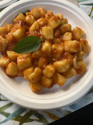 Gnocchi with pomodoro and basilica sauce.  at Pasta Imperiale in Rome