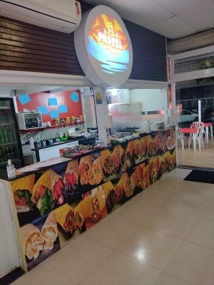 Nosso balcão de atendimento,  onde a mágica acontece.  at Pastelaria Pastel da Ilha in Guaruja