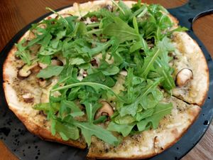 Mushroom pizza at Original Greens in Central Singapore