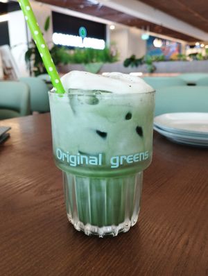 Matcha Latte at Original Greens in Central Singapore