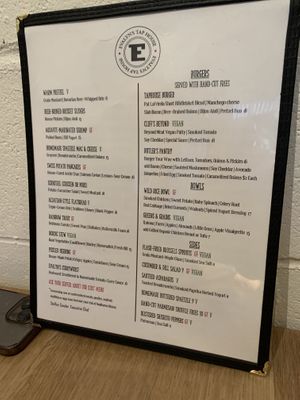 menu  at Evalyn's Tap House in New York City