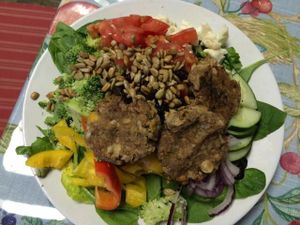 The works with falafel balls at Sweet Pea Garden Pantry in Jellico