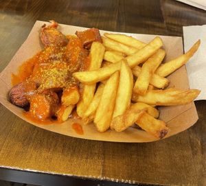 Vegan Currywurst  at Frittenwerk - Mall of Berlin in Berlin