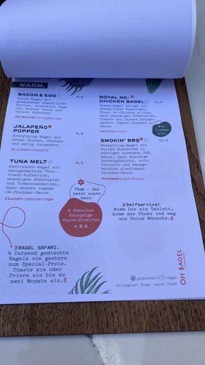 Menu  at OH Bagel in Muenster