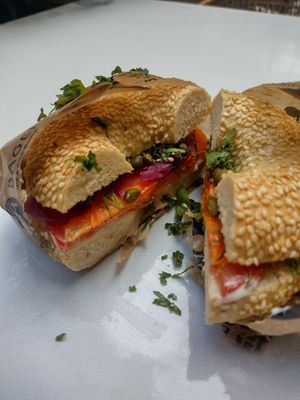 Bagel mit Karottenlax at OH Bagel in Muenster