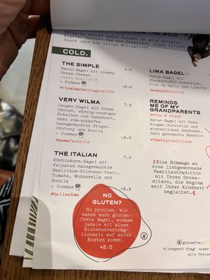 Menue  at OH Bagel in Muenster