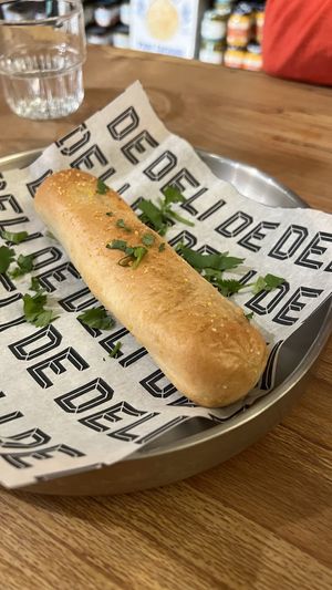 Vegan sausage roll  at De Deli in Amsterdam