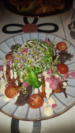 Sweet potatoe pancakes at Nihe in Tallinn