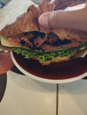 "salmon" croissant sandwich at Nihe in Tallinn