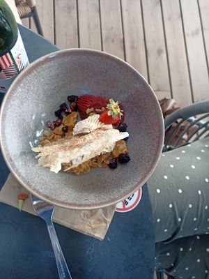 Strawberry ice cream at Nihe in Tallinn